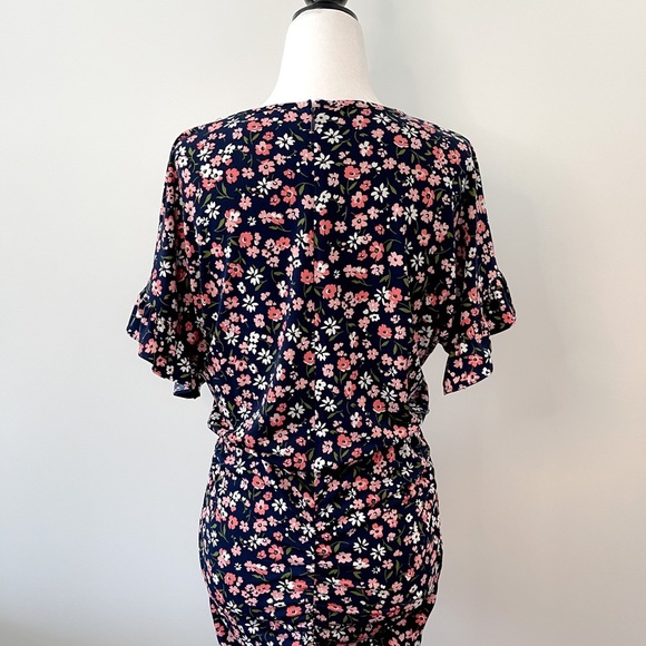 Michael Kors Floral Matte Jersey Ruffled Dress Size XS - Picture 11 of 12